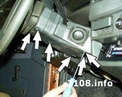 Снятие и установка высокой панели приборов (торпеды) ВАЗ 2108-2109-21099